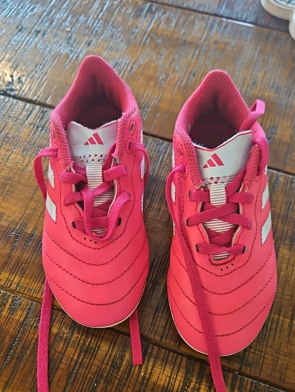 adidas Kids Hot Pink & White Cleats